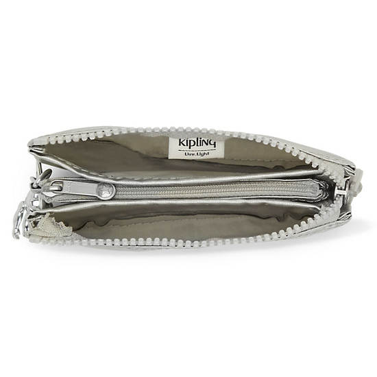 Bolsas Kipling Creativity Small Metallic Pouch Plateados | MX 2109XY